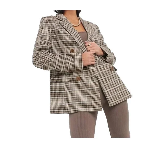 & Other Stories Wool Blend Plaid Blazer Size 4 NWT - Picture 11 of 11